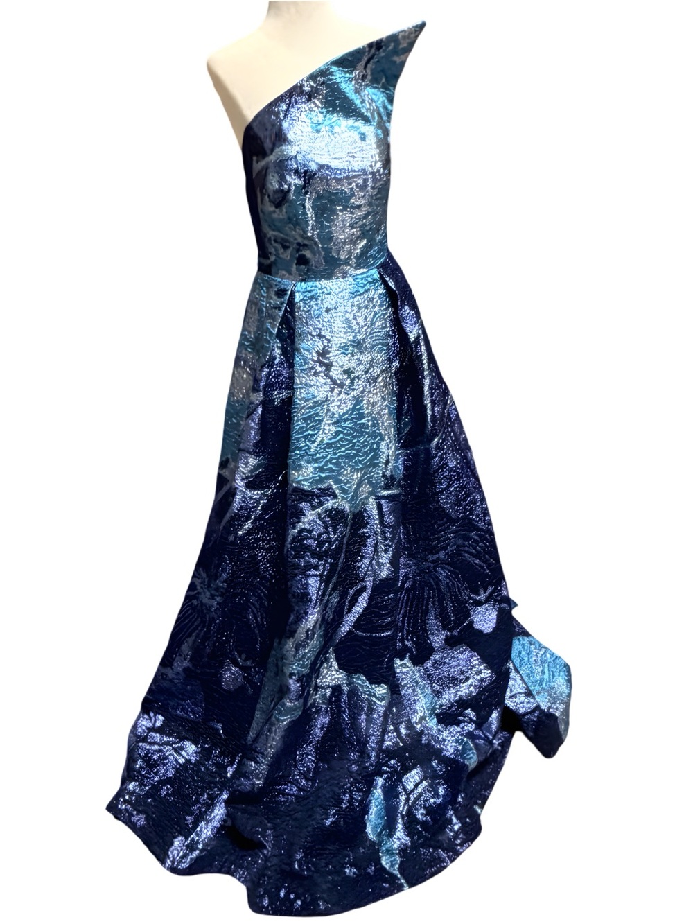 Jovani Strapless Metallic Couture Gown & Matching Shawl NWT One of a Kind Size 4 - Picture 5 of 16